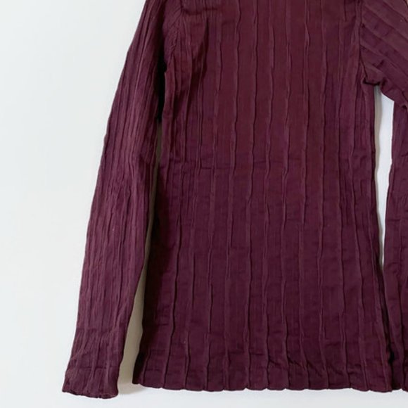 Burgundy soft blouse, Top with scrubbed material ✿ - Picture 4 of 10